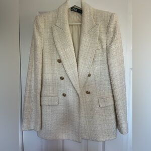 Cream tweed Zara blazer